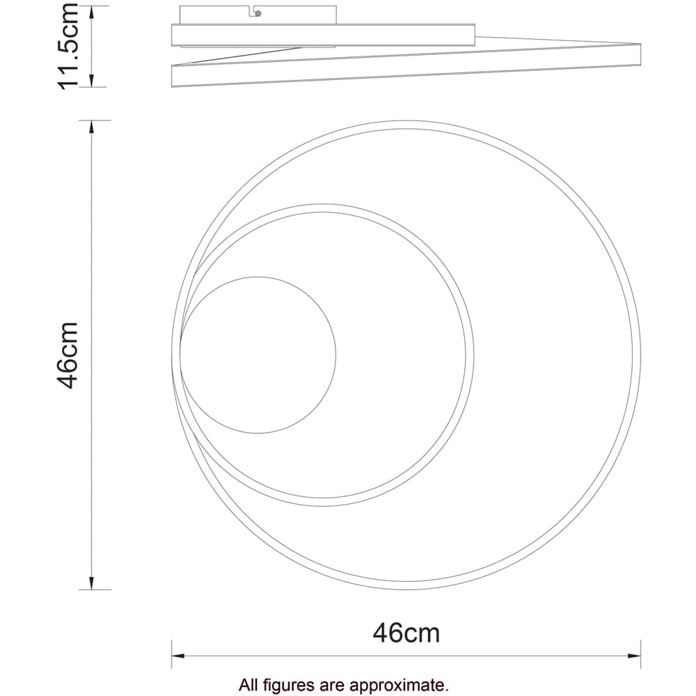 Cosylyte Alston 2 Ring Brushed Brass LED Flush Ceiling Light Image 7