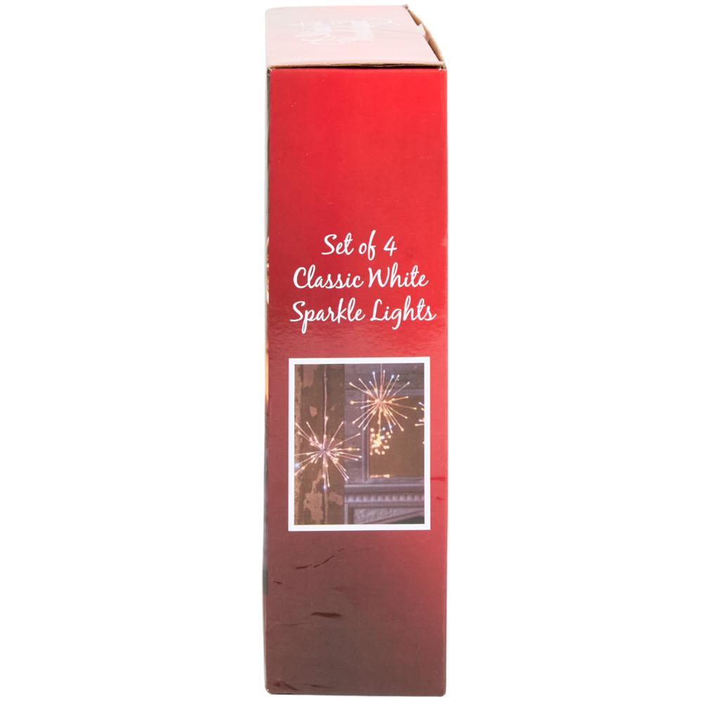 Big House Classic White Twinkling Sparkle Balls Christmas Decoration 4 Pack Image 3