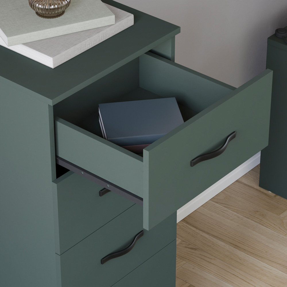 Vida Designs Riano 5 Drawer Jasper Green Narrow Chest of Drawers Image 3