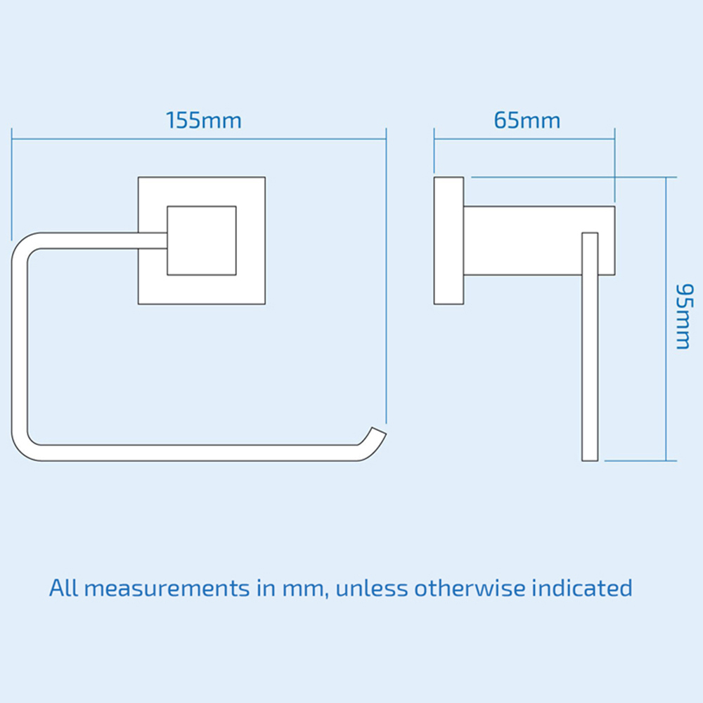Nes Home Rio Chrome Square Toilet Roll Holder Image 3