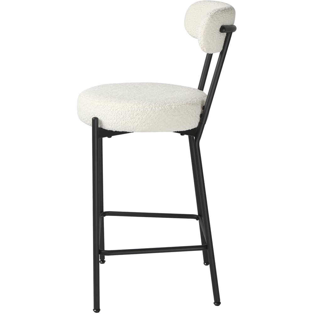 Long Lulu Cream Boucle Bar Stool Set of 2 Image 3