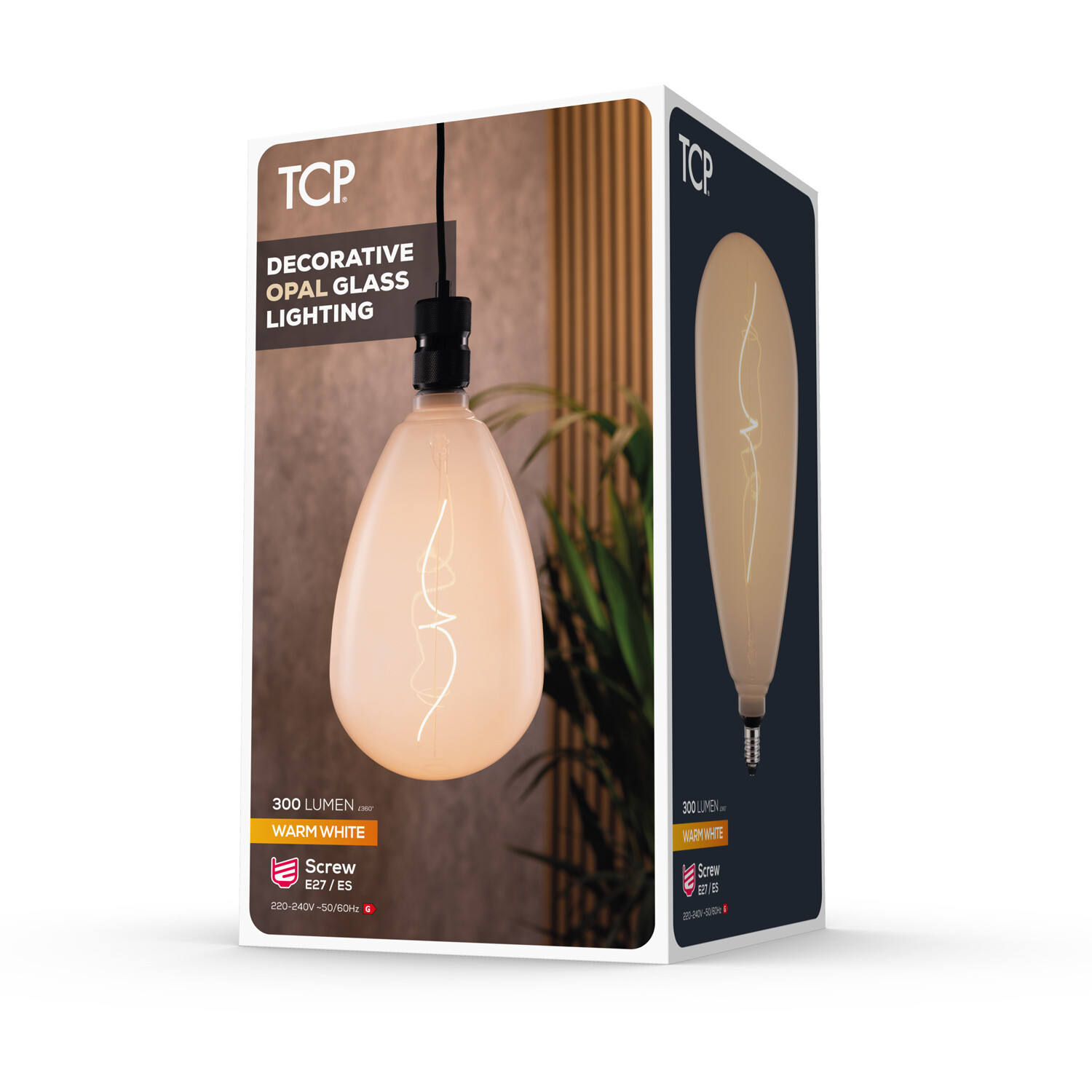 TCP Opal Decorative Filament 300L E27 Bulb Warm White Image 3