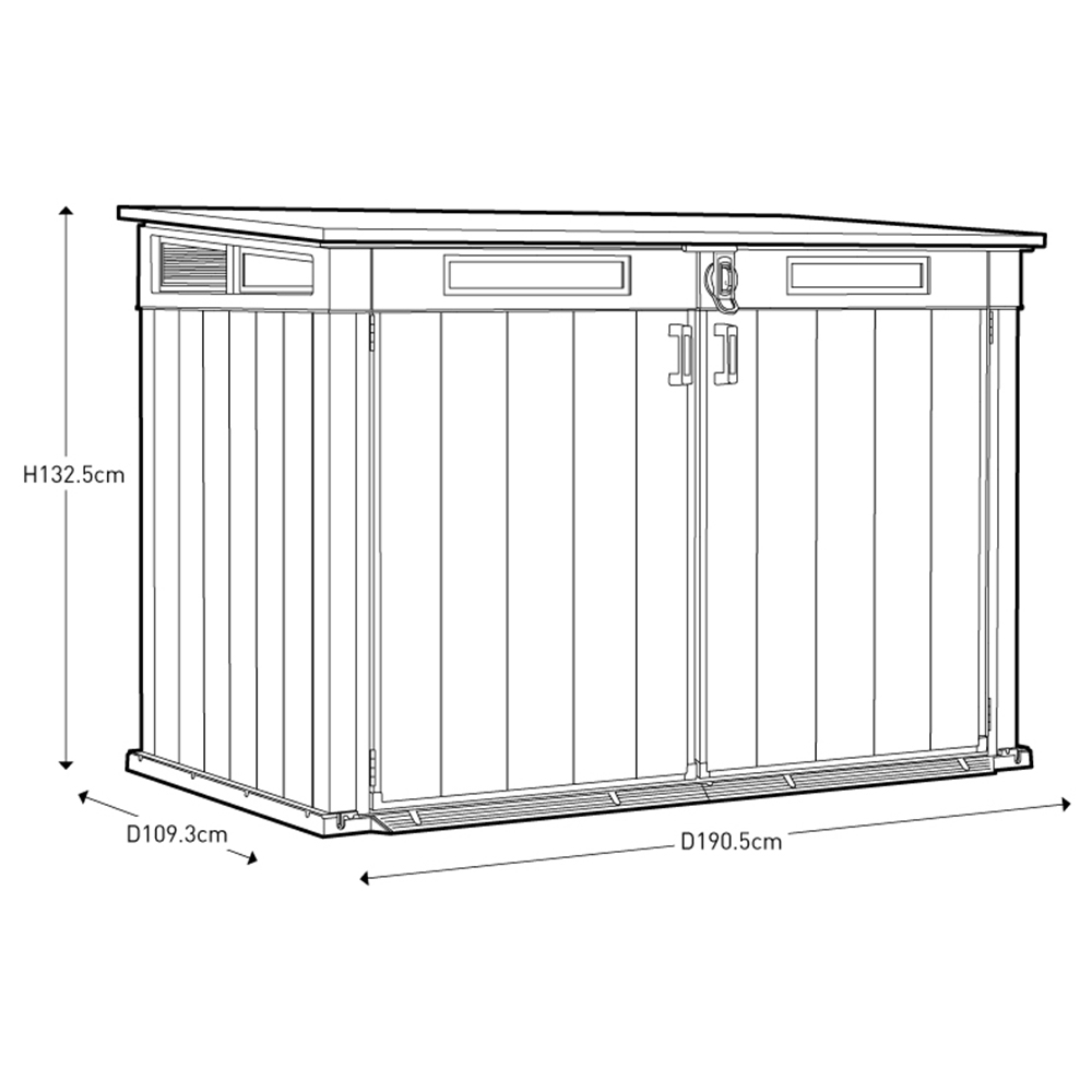 Keter 2020L Grande Store Grey Outdoor Storage Shed Image 9