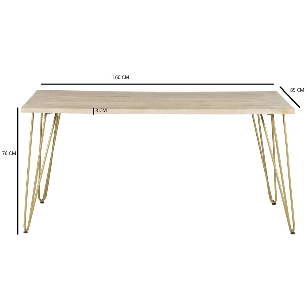 Brooklyn Huyen 4 Seater Light Gold Dining Table Image 7