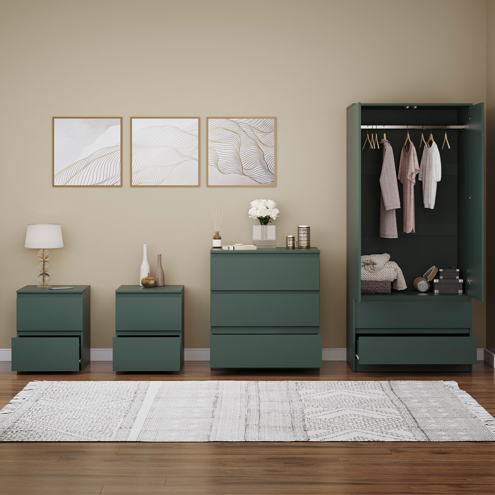 Vida Designs Denver Jasper Green 4 Piece Bedroom Furniture Set Image 4