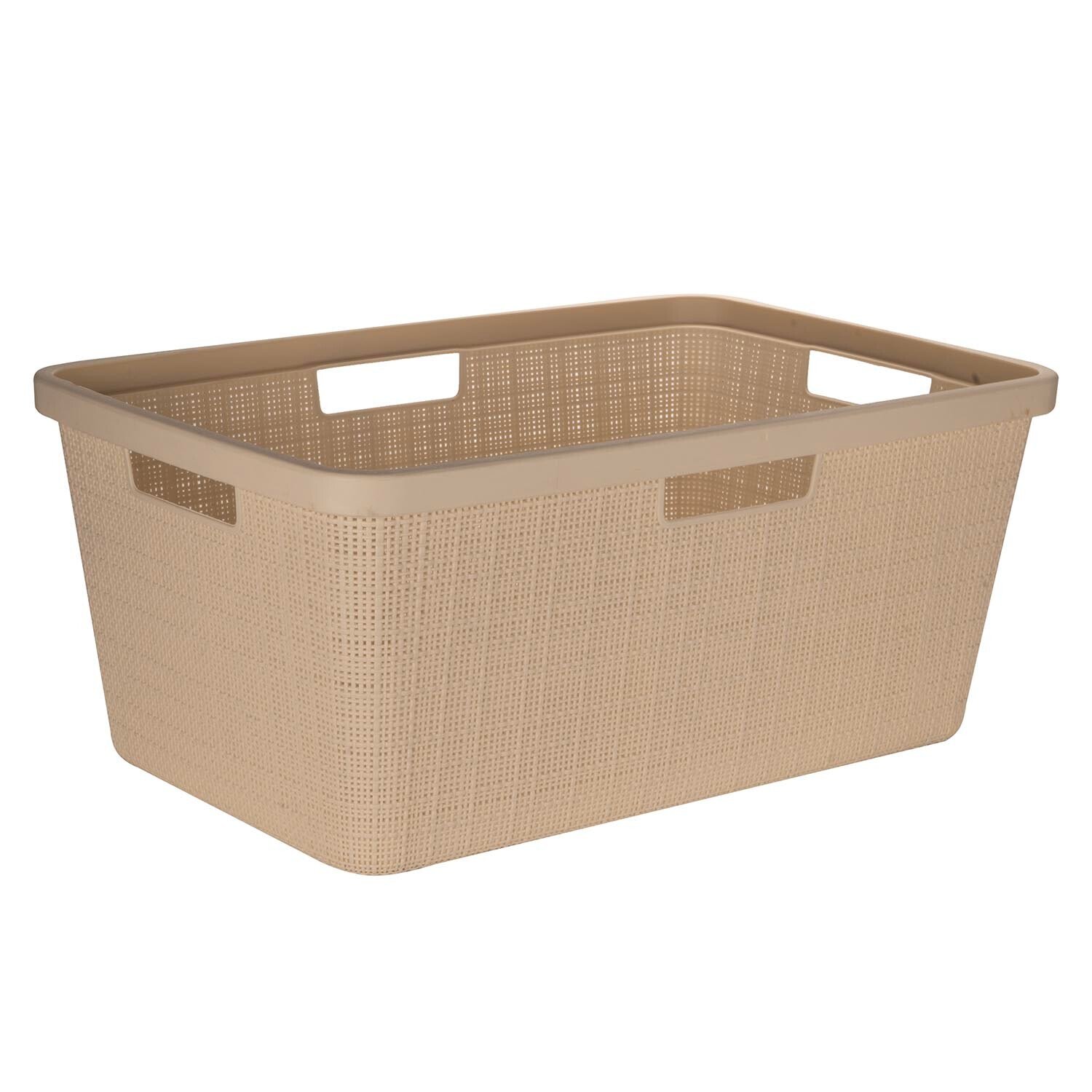 Curver Off White Jute Laundry Basket Image 1