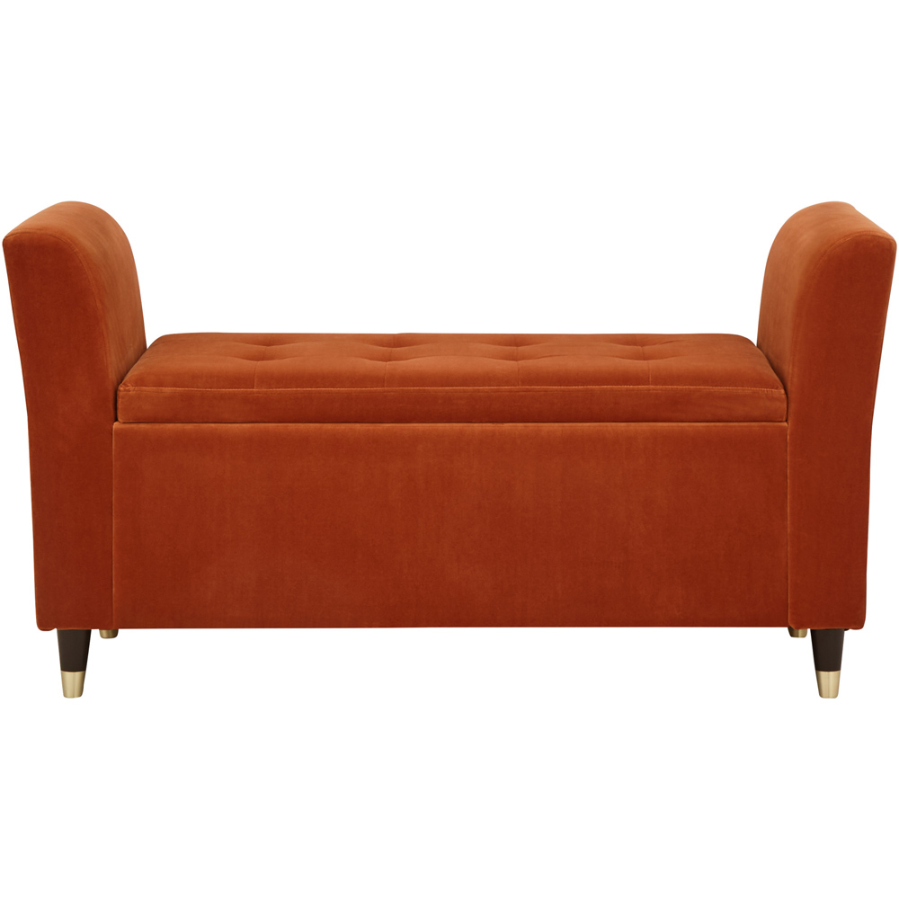 GFW Genoa Russet Brown Upholstered Window Seat With Storage Image 2