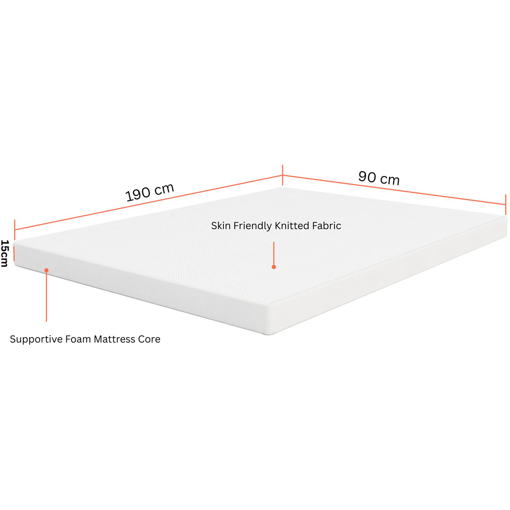 Sliding Wardrobes 4U Single Smart Hard Foam Pressure Relief Mattress Image 8