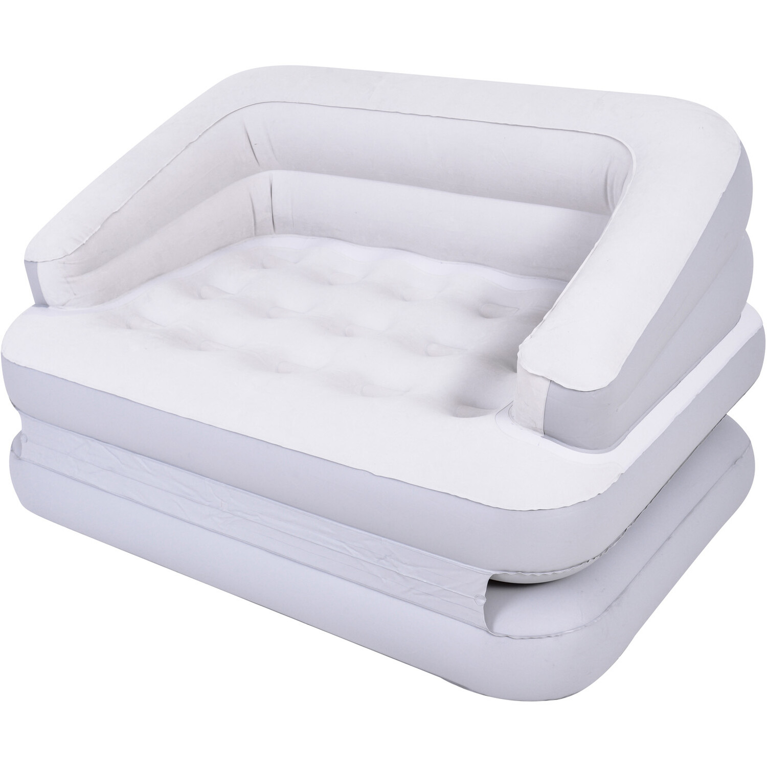 Avenli White Flocked Vinyl Sofa Bed Image 1