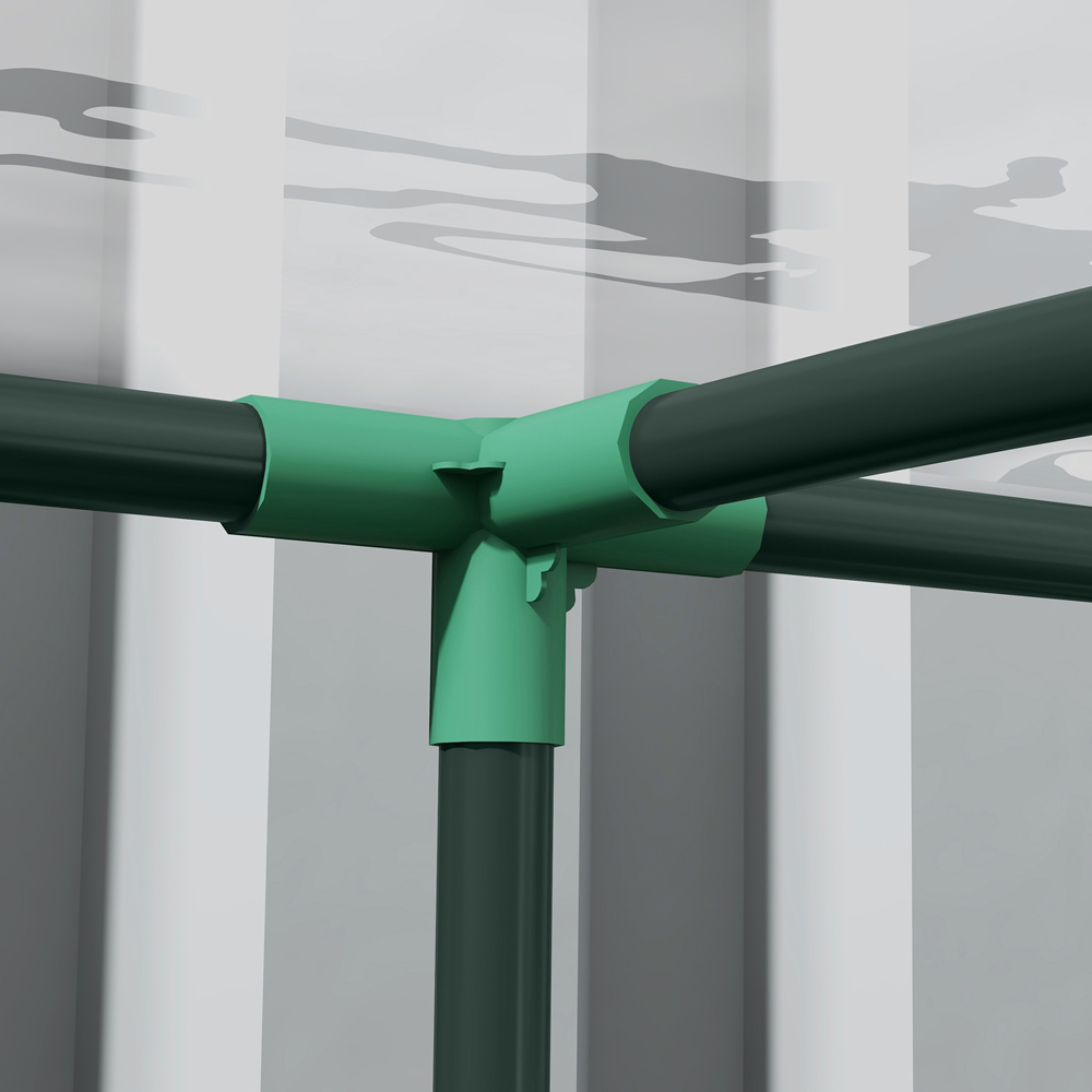 Outsunny Clear PVC Cover 3.8 x 4.6ft Lean to Wall Greenhouse with Doors Image 5