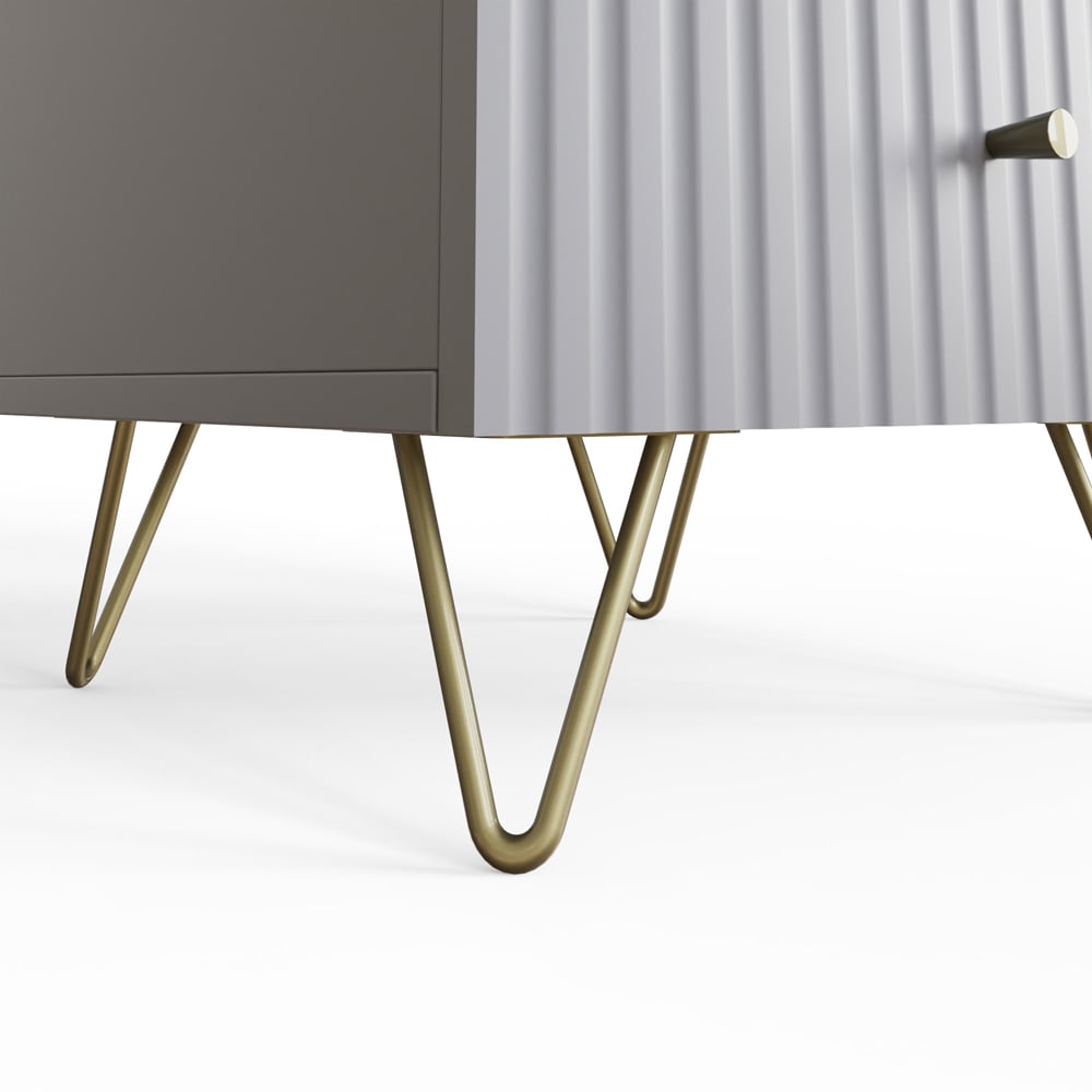 GFW Thalia 2 Drawer Grey Bedside Table Set of 2 Image 8