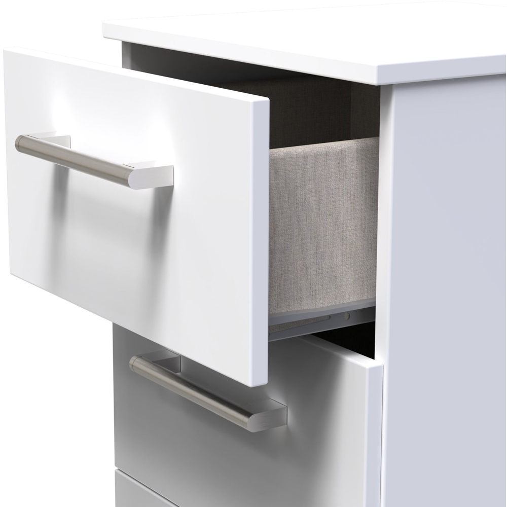Crowndale Devon 3 Drawer White Matt Bedside Table Image 6
