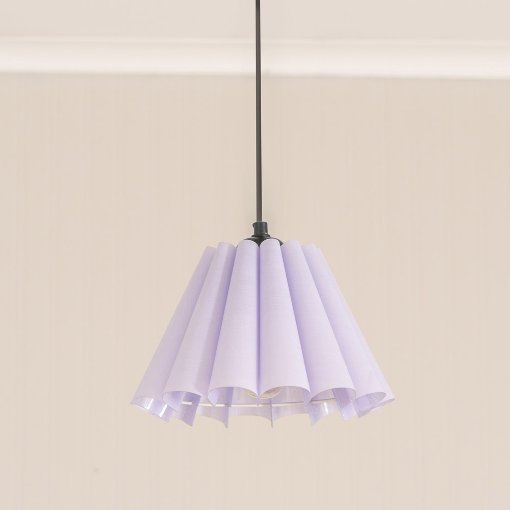 ValueLights Lauren Lilac Pleated Scallop Lamp Shade 16cm Image 3