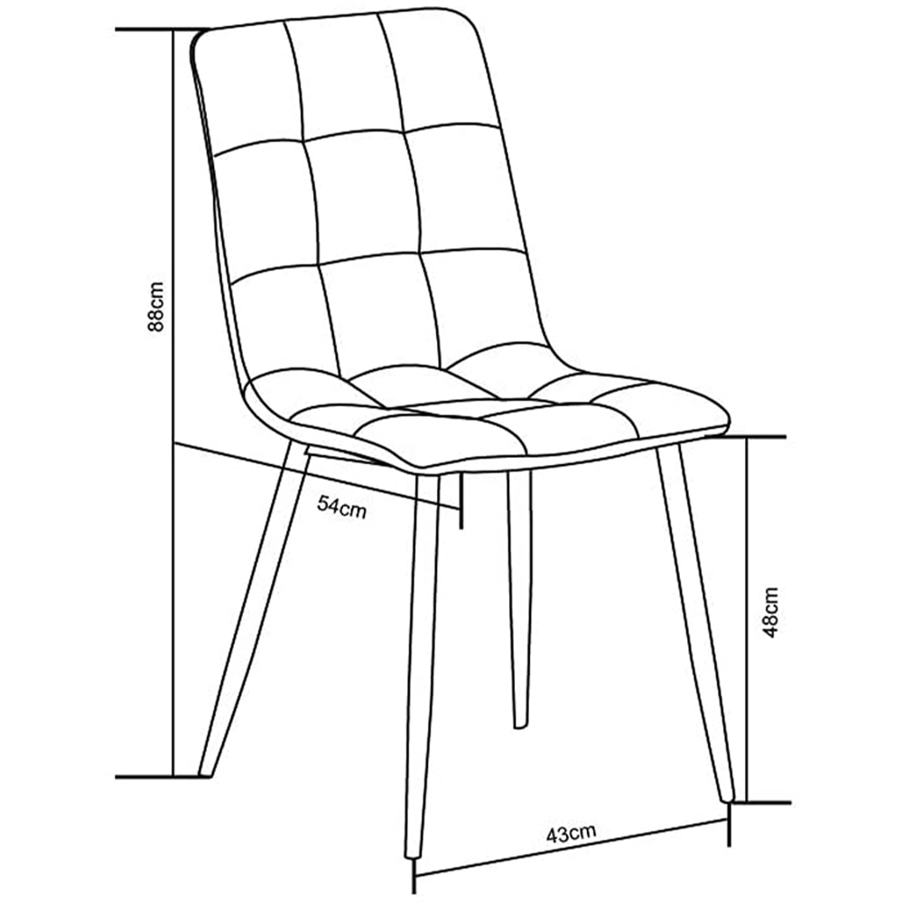 Henri Set of 4 Light Grey Faux Suede Leather Dining Chairs Image 7