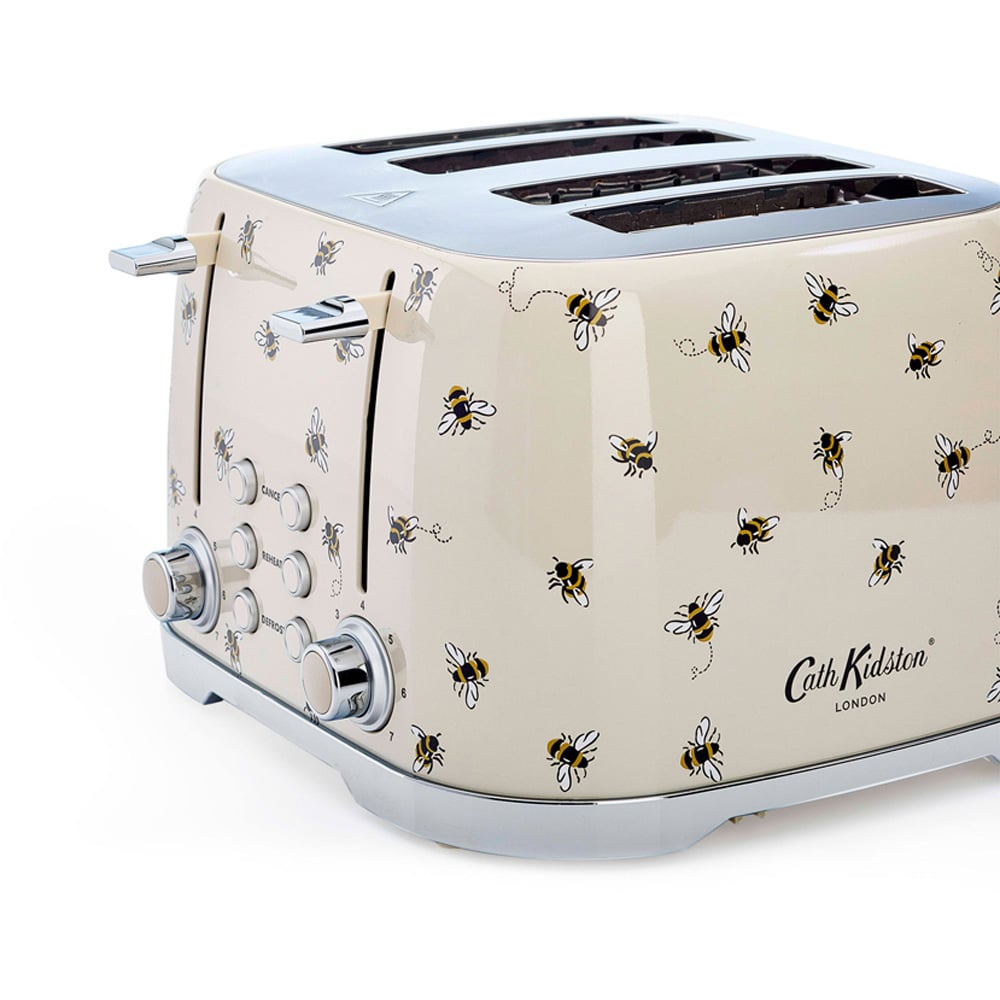 Cath Kidston VQTA572CKBBUK Cream Bees 4 Slice Toaster Image 5