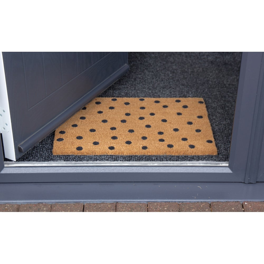 Eselle Astley Polka Dot Printed Neutral Coir Door Mat 40 x 60cm Image 3