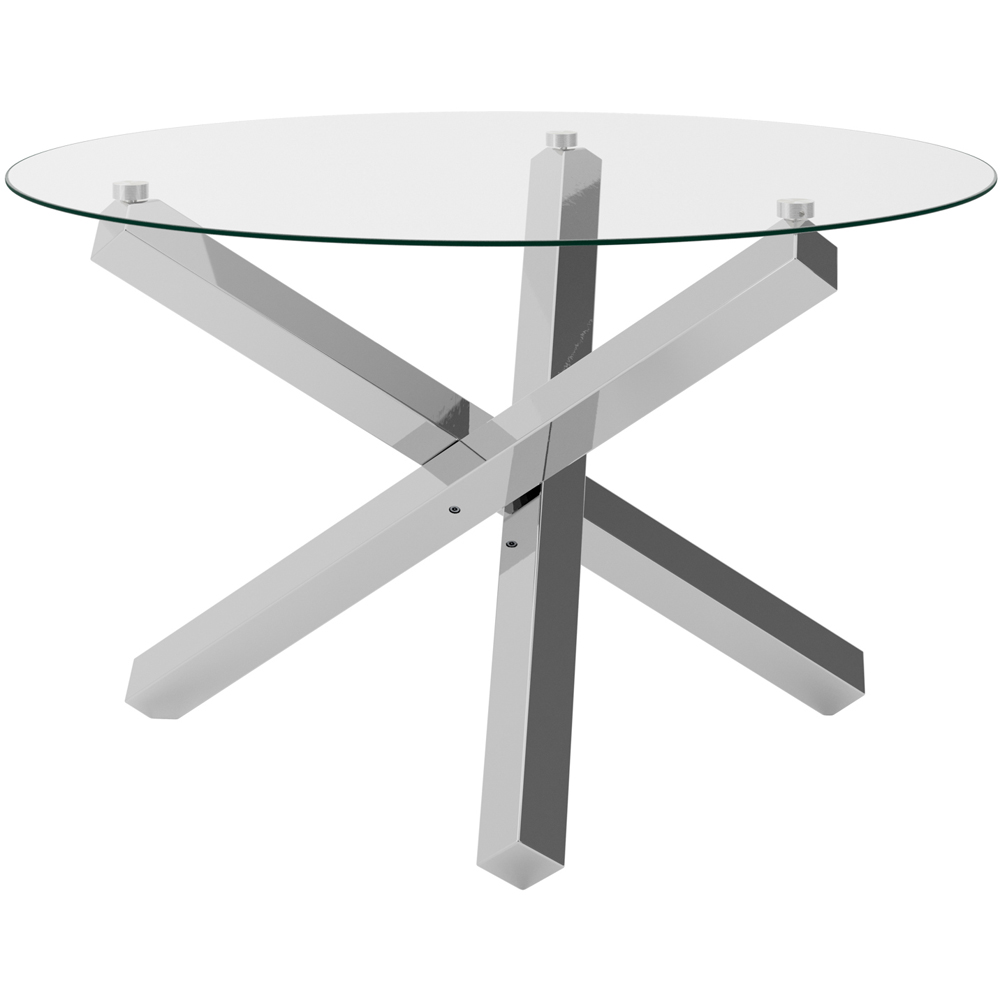 LPD Home Capri Clear and Silver 4 Seater Dining Table Image 2