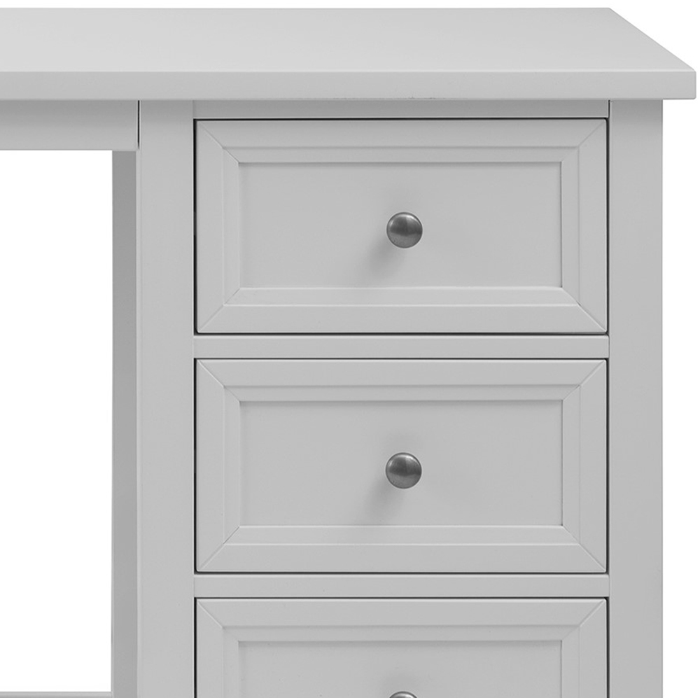 Julian Bowen Maine 6 Drawer Dove Grey Dressing Table Image 6