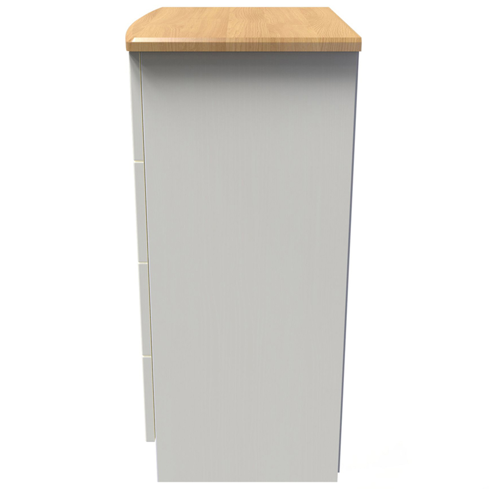 Crowndale Warwick 4 Drawer Cream Ash and Oak Midi Chest of Drawers Image 3