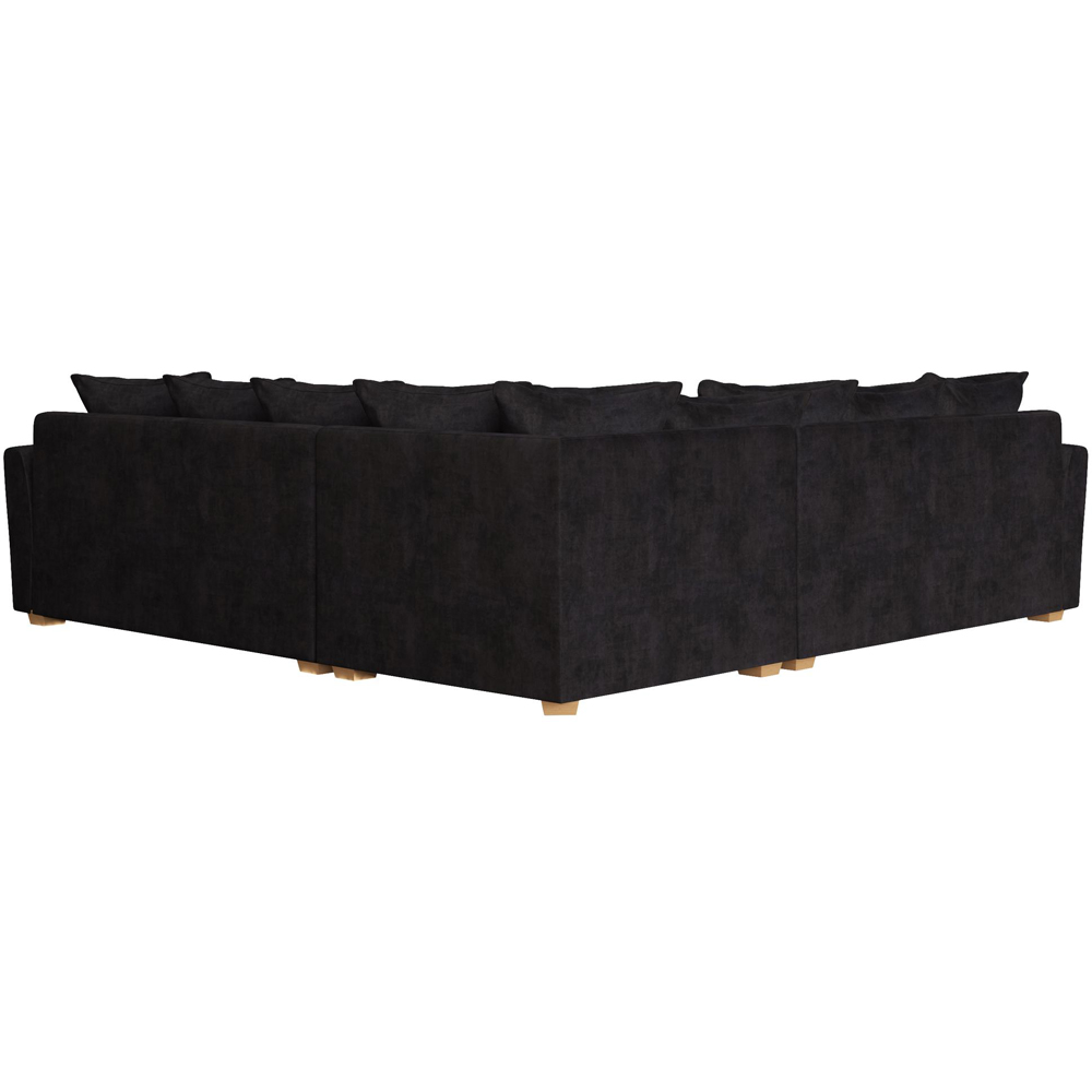 Wendleberry 4 Seater Ebony Plush Velvet Scatter Back Corner Sofa Image 4