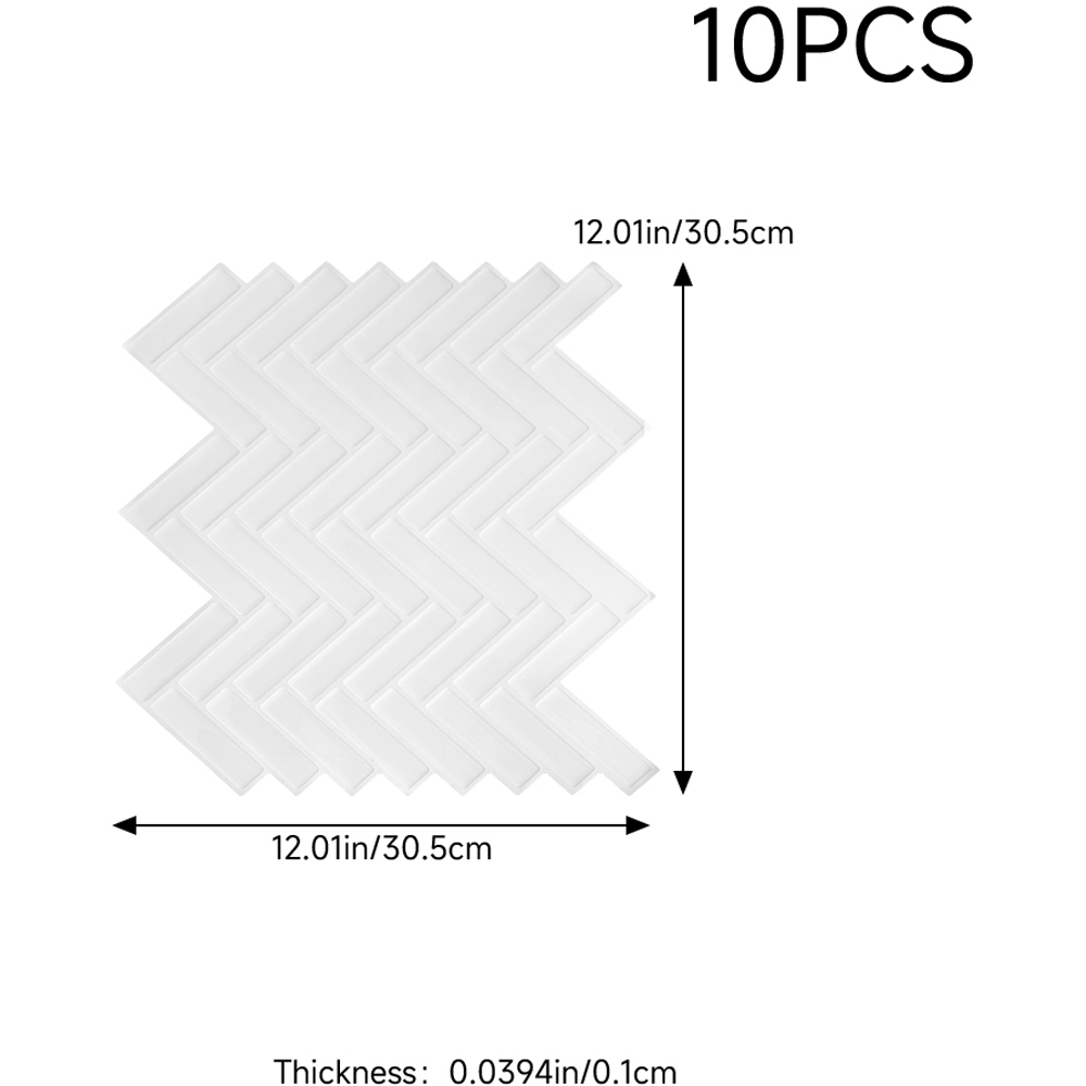 Living and Home White and Grey Self Adhesive Wall Sticker 10 Pack Image 9