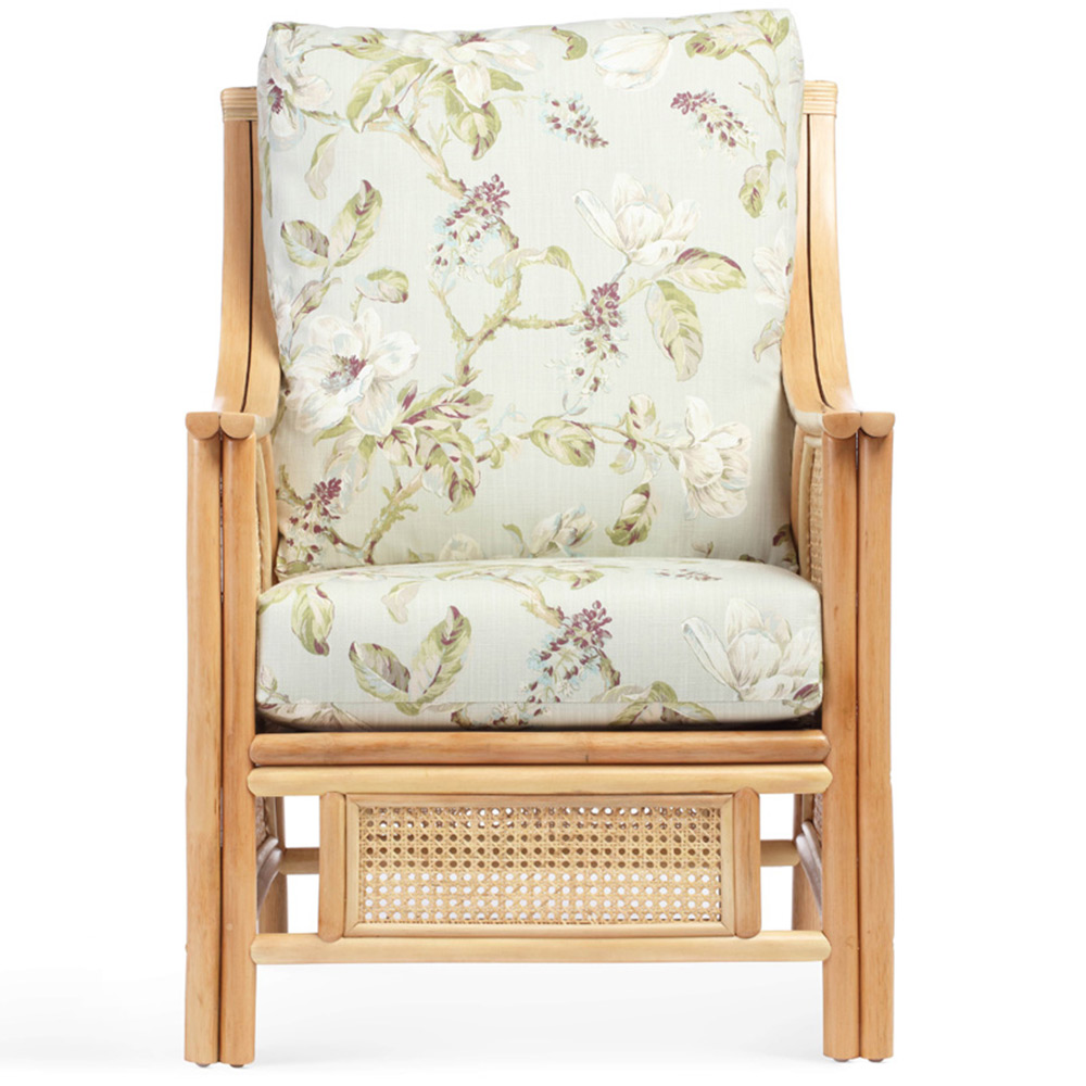 Desser Chester 4 Seater Natural Rattan Floral Fabric Sofa Set Image 4