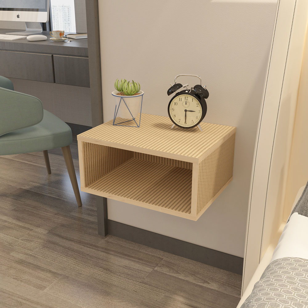 Decorotika Dora Single Shelf Hazeran Floating Bedside Table Image 3