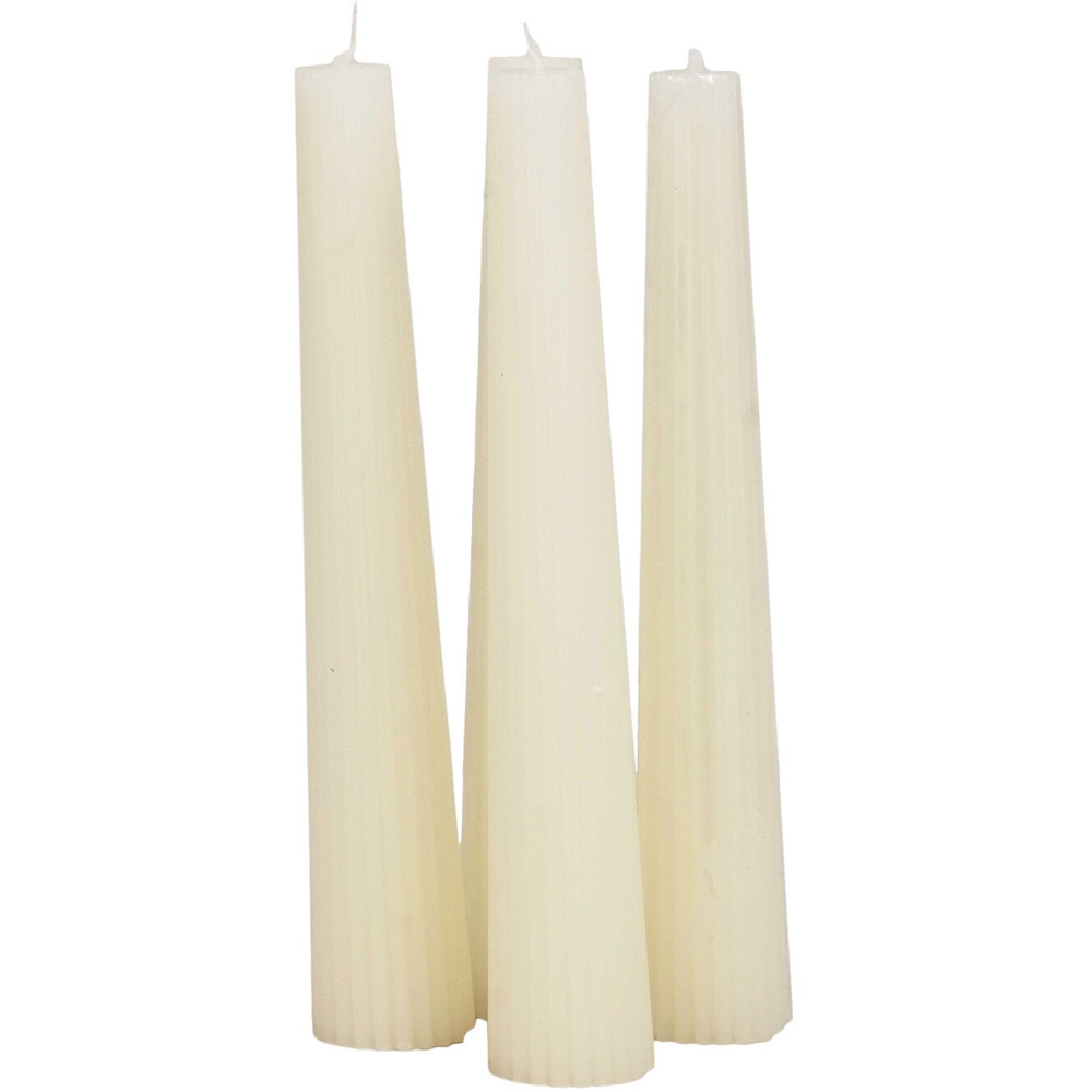 Pack of 4 Nordic Ribbed Taper Candles Image 7