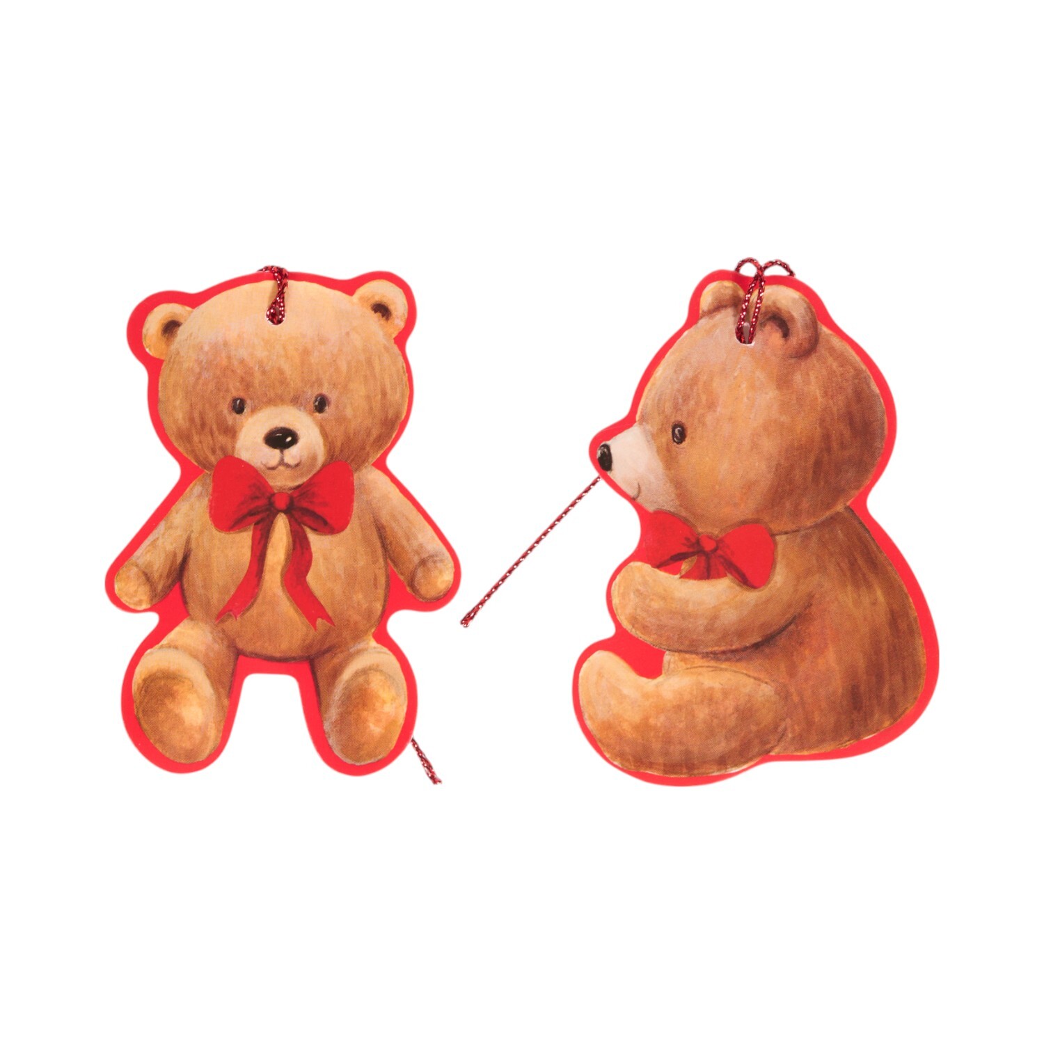 Pack of 12 Teddy Bear Gift Tags Brown Image 2
