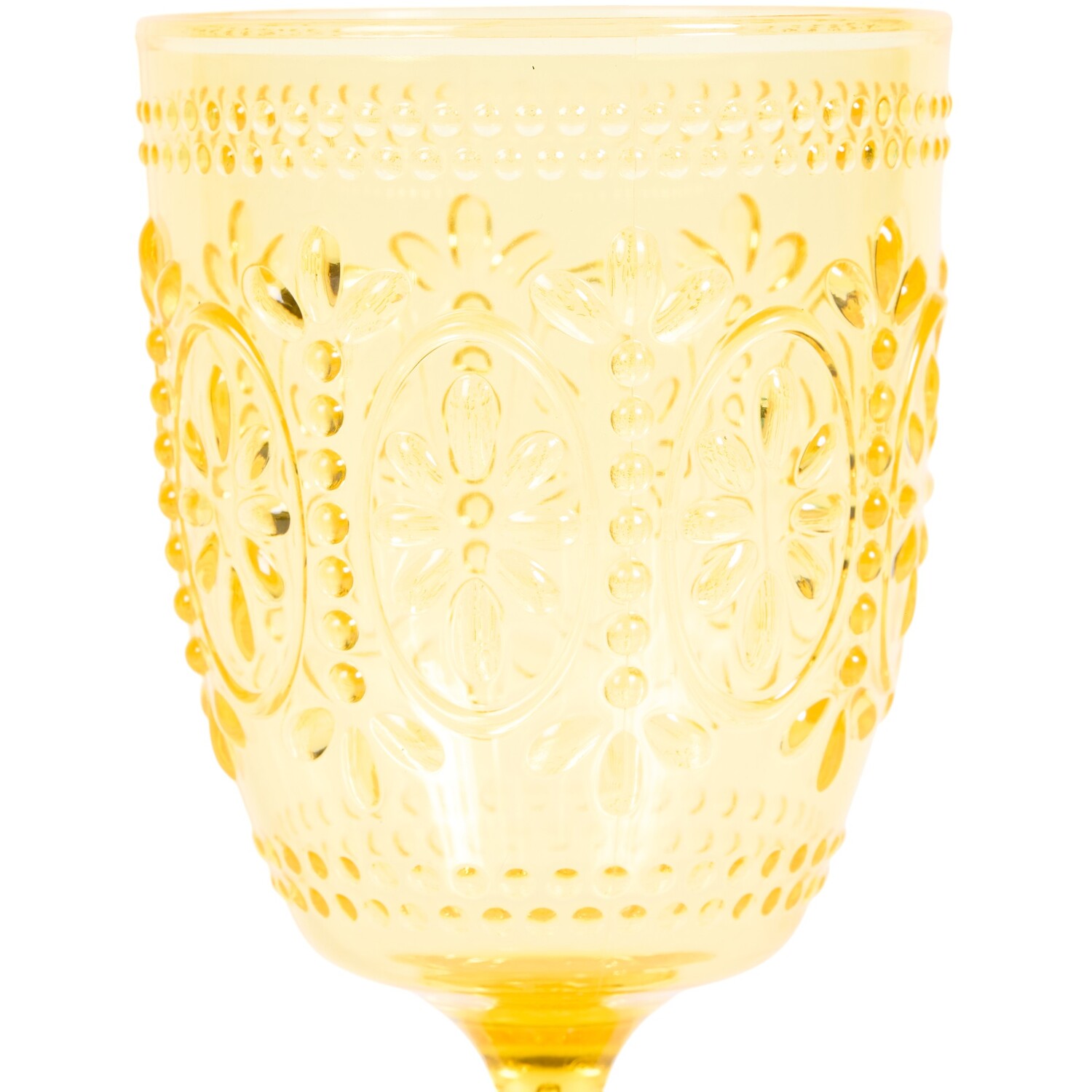 Pack of 4 Vintage Wine Glasses Yellow or Green Image 4