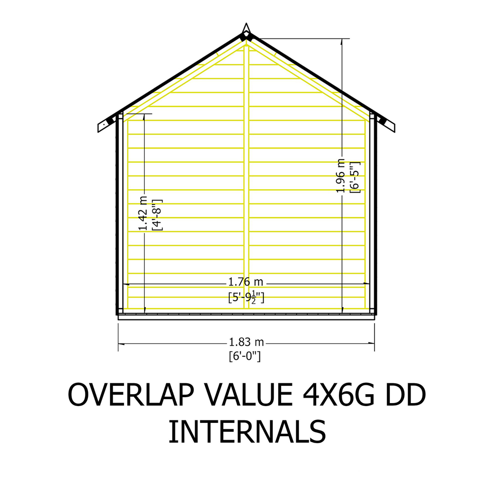 Shire GB Garden Value 4 x 6ft Overlap Double Door Garden Shed Image 7