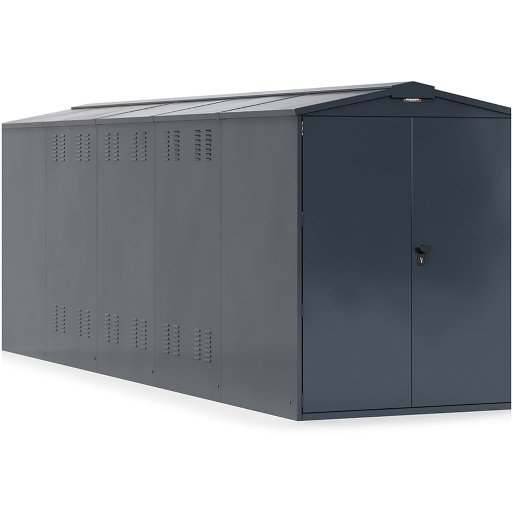 Asgard Centurion 5 x 18ft Double Door Grey High Security Apex Garden Shed Image 3