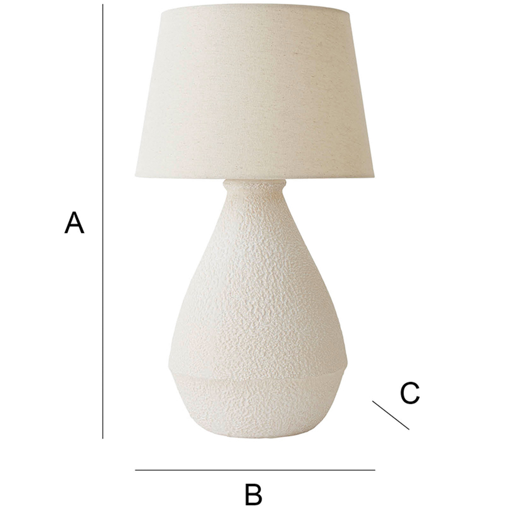ValueLights Helena Natural Taper Shade Cream Speckled Ceramic LED Table Lamp Image 7