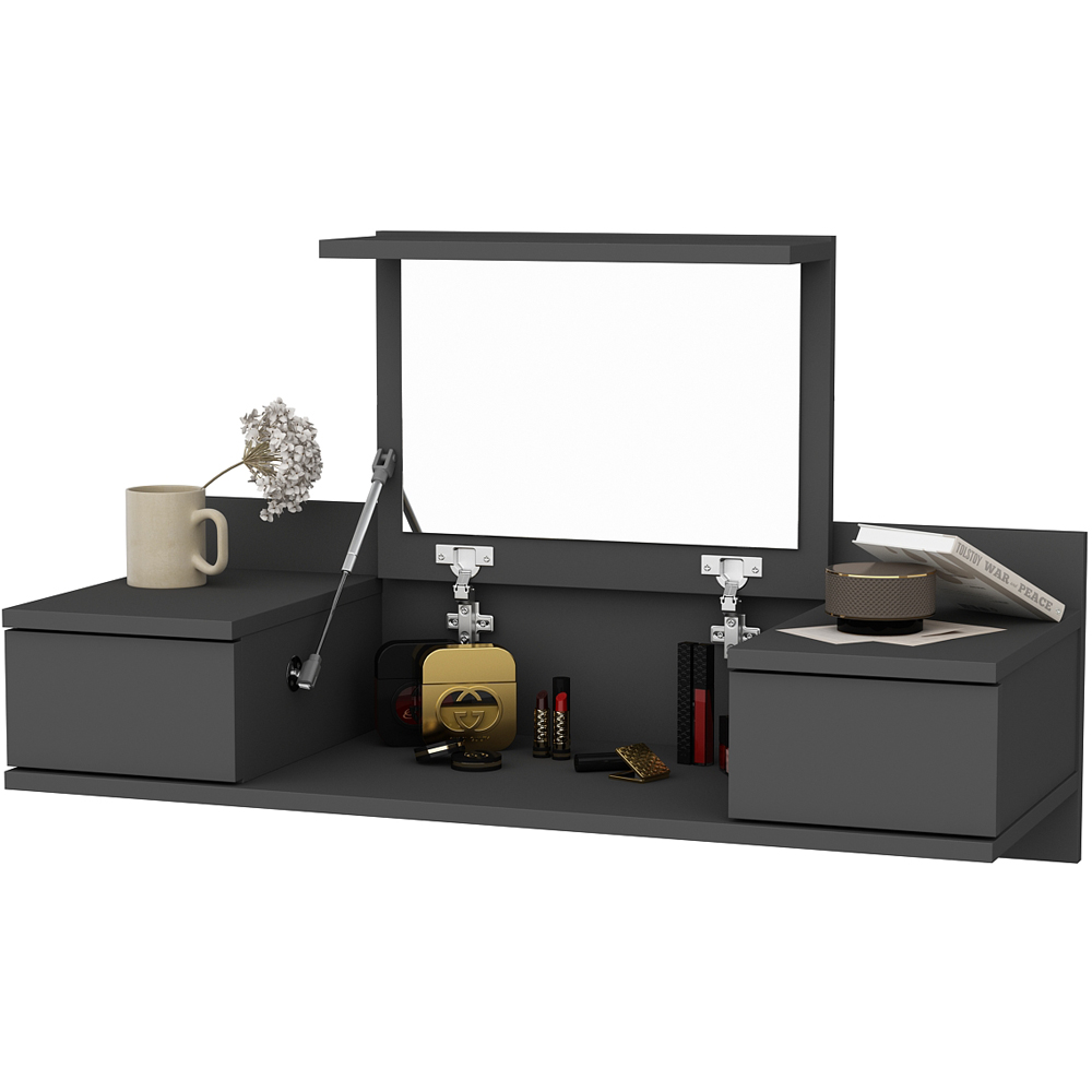 Decorotika Zenn 2 Drawer Anthracite Floating Vanity Table Image 2