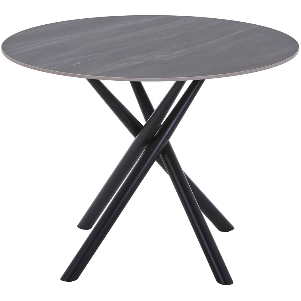 Avesta Concrete Effect 4 Seater Round Dining Table Grey Image 3
