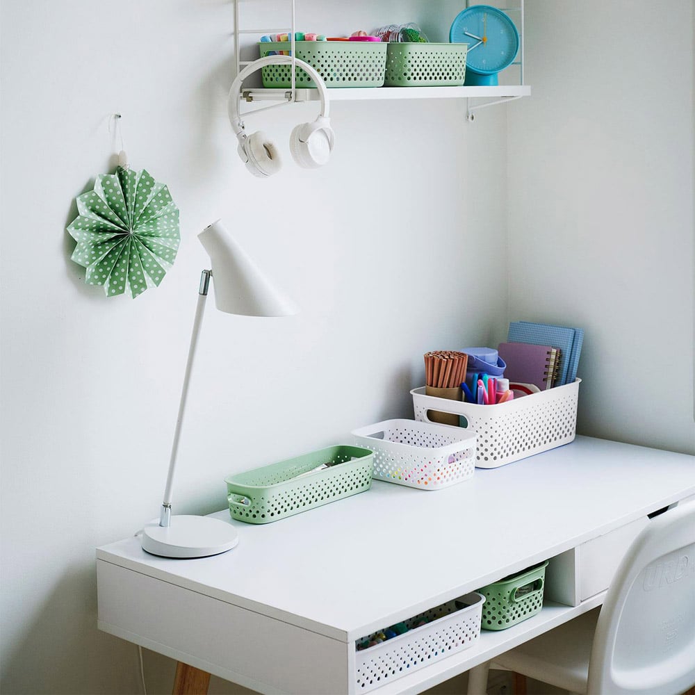 SmartStore Essence White Slim Organiser Storage Basket 1.3L 3 Pack Image 6