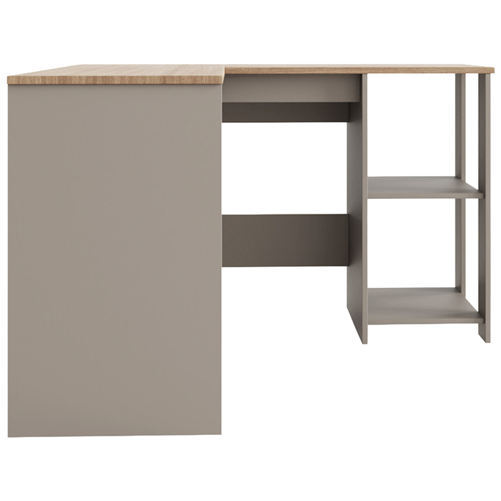 GFW Lancaster 2 Shelf Corner Computer Desk Grey Image 5