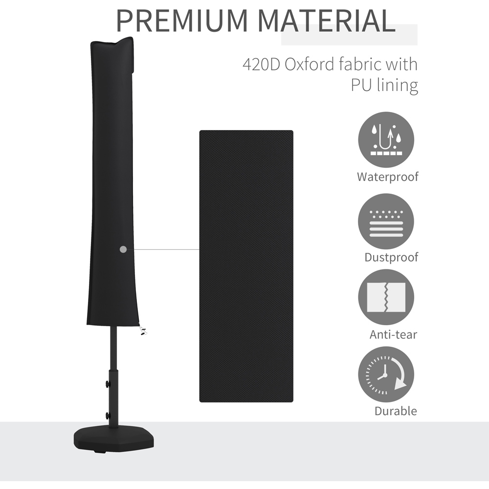 Outsunny Black Banana Parasol Cover Image 4