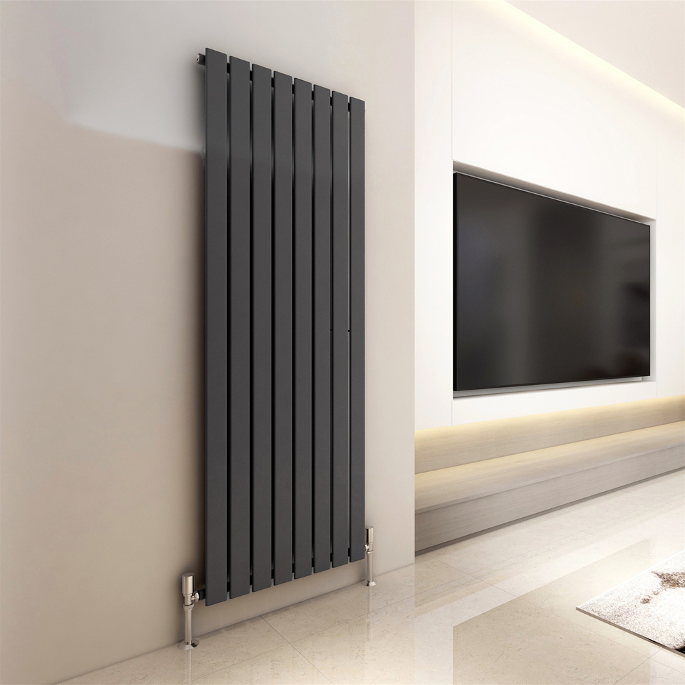 Anthracite 4381 BTU Single Flat Panel Vertical Column Radiator 1800 x 544mm Image 2