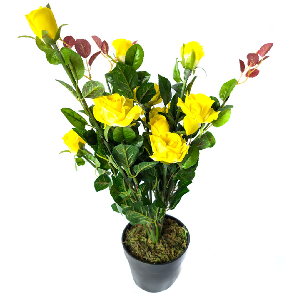 Best Artificial Yellow Rose Plant in Pot 2ft Image 3
