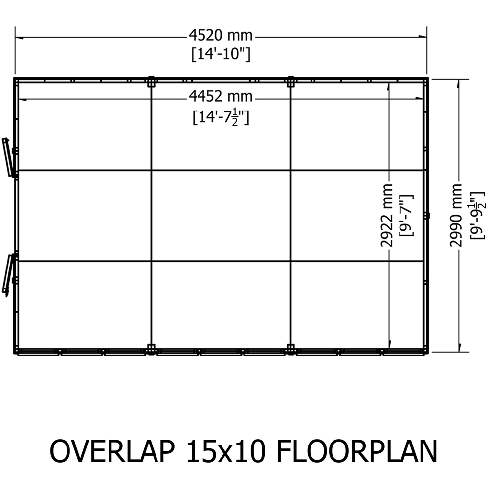Shire 10 x 15ft Double Door Overlap Apex Wooden Shed with Window Image 9