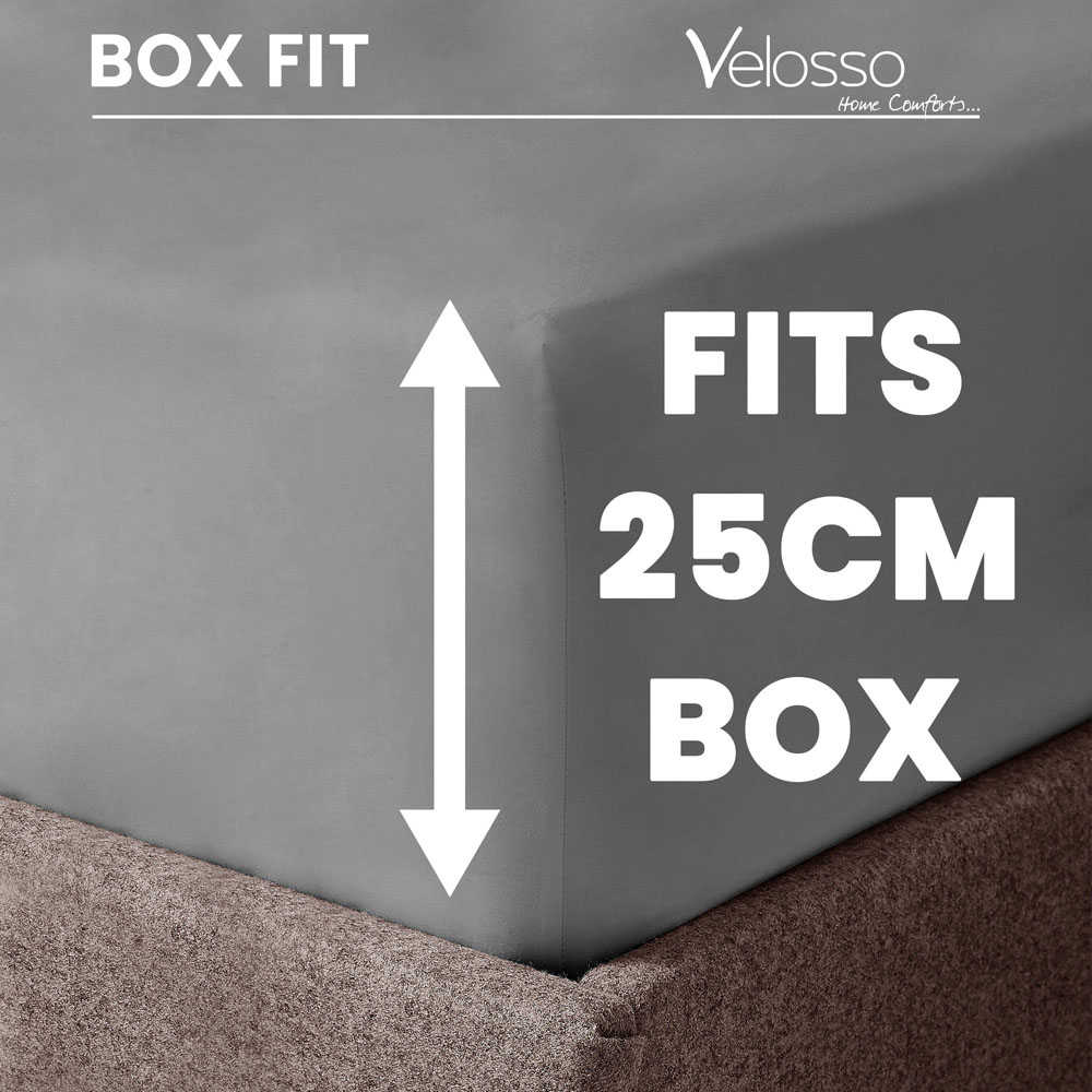 Velosso Microfibre Super King Size Grey Fitted Sheet Image 5