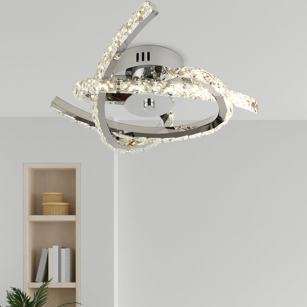 Lighting Collection Flush with Glass Trim LED Ceiling Image 2