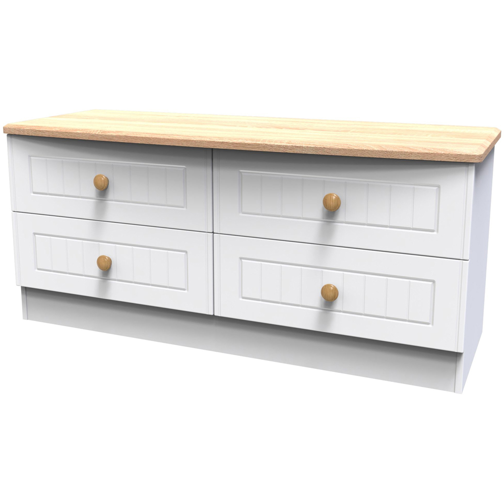 Crowndale Warwick 4 Drawer White Ash and Oak Bed Box Image 4