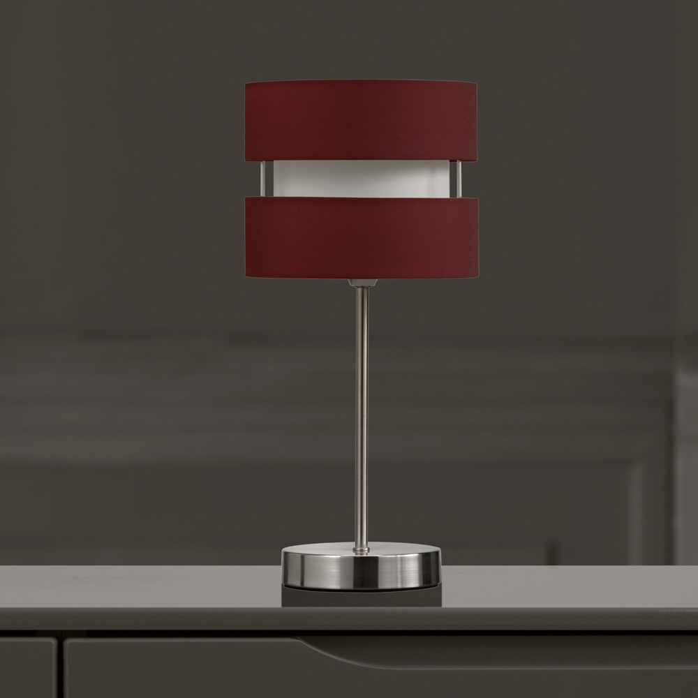 Kliving Wine Layered Fabric Shade Table Lamp Image 2