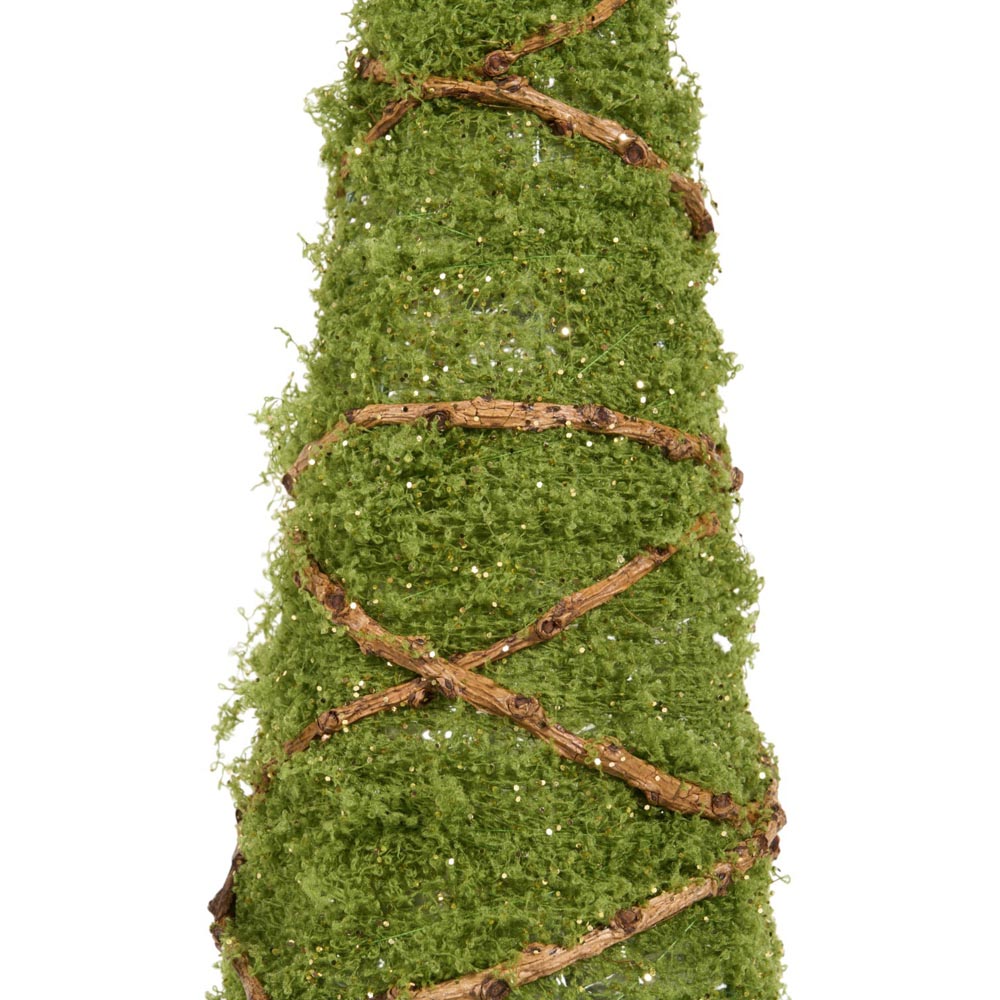 Mossy Glitter Cone Standing Decoration	 - Green Image 2