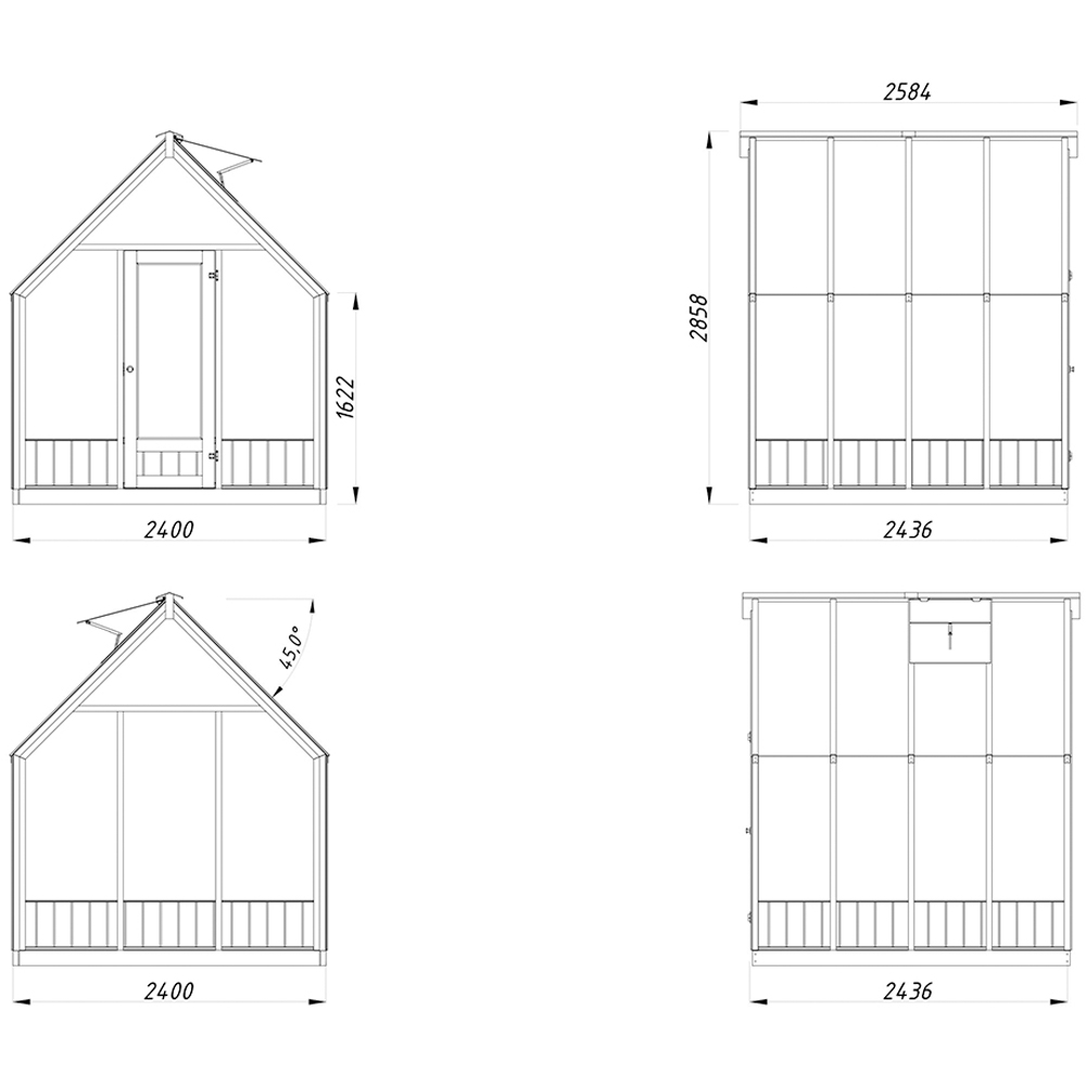 Palmako Emilia 7.9 x 8ft Glasshouse Image 9
