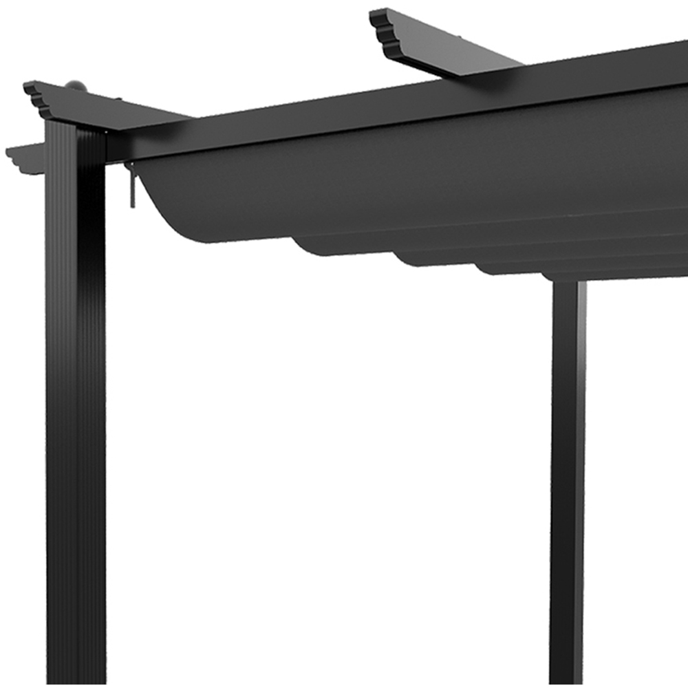 Living and Home 4 x 3m Light Grey Aluminium Pergola with Retractable Roof Image 6