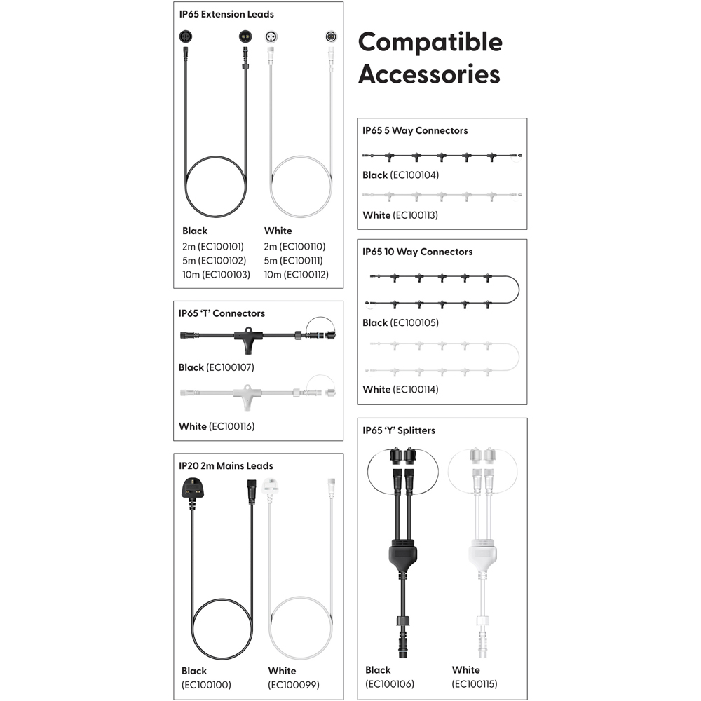 Eagle Connect Multicolour LED Black String Light 20m Image 7