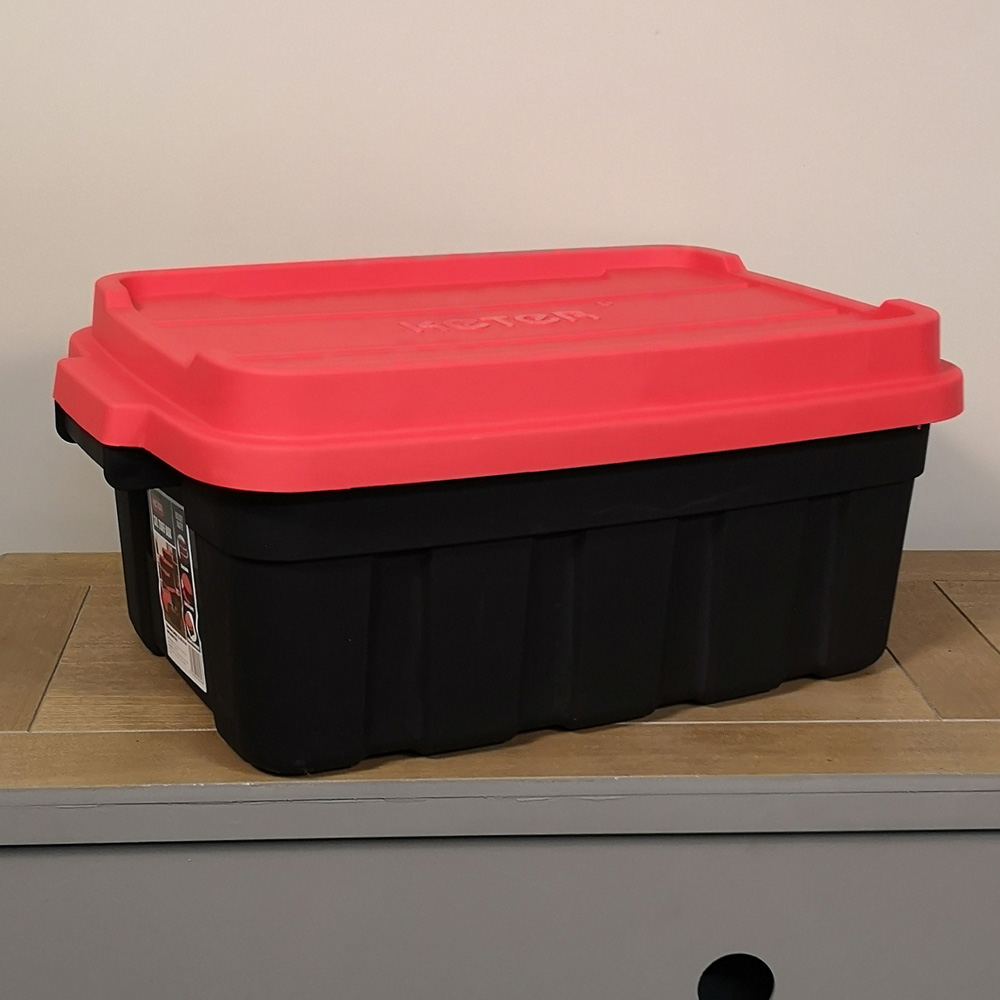 Samuel Alexander Black and Red Tuff Stackable Storage Box 37L Image 2